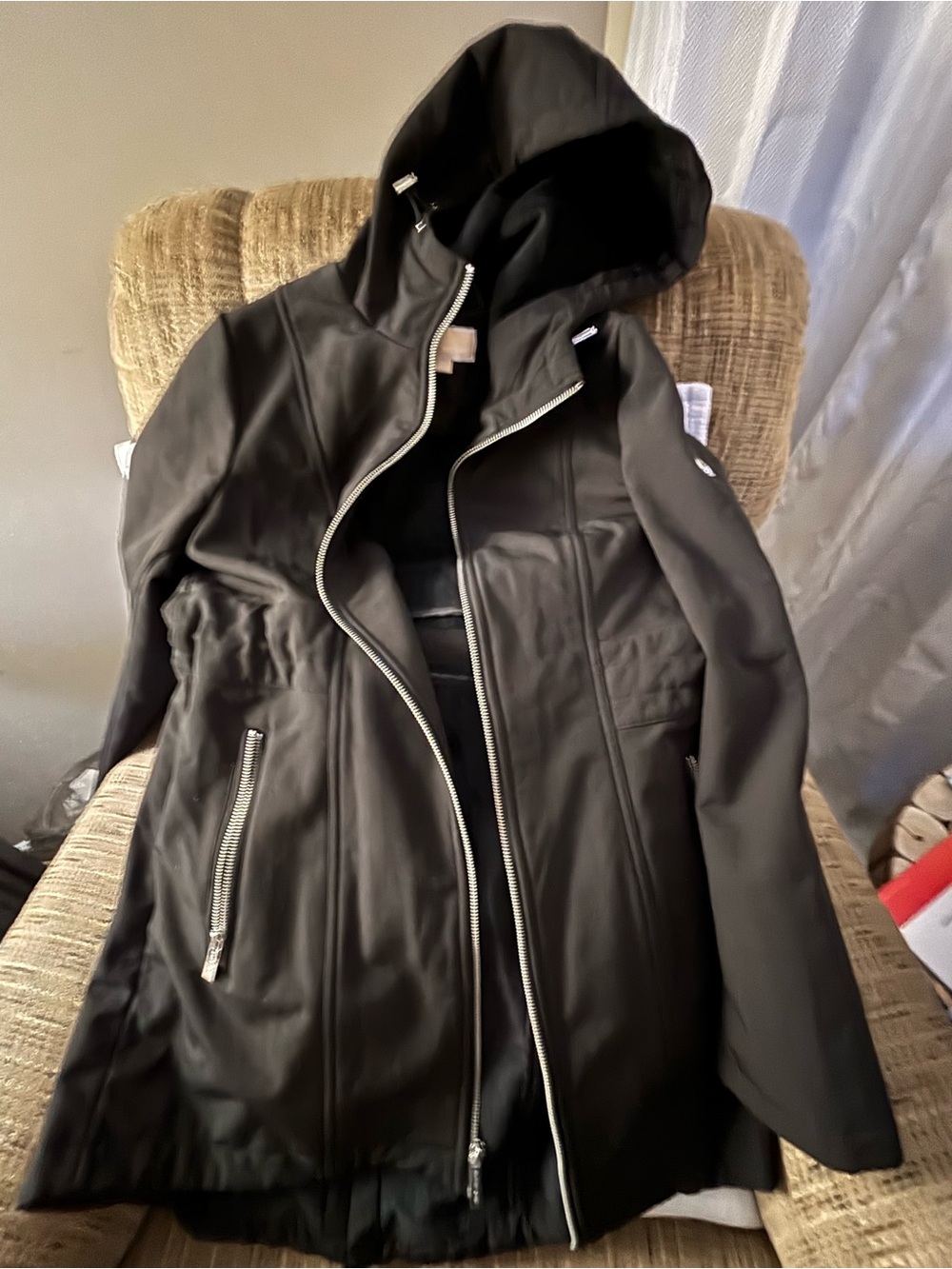 Michael Kors Women’s Hooded Zip-Front Jacket Sz M